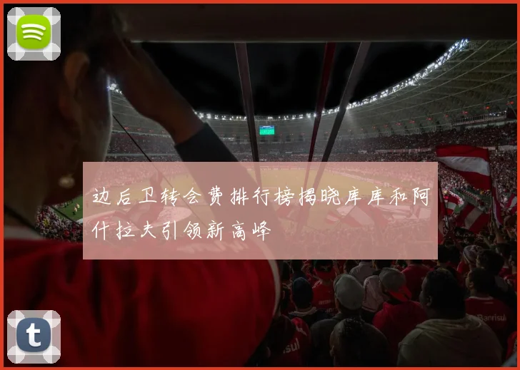 边后卫转会费排行榜揭晓库库和阿什拉夫引领新高峰